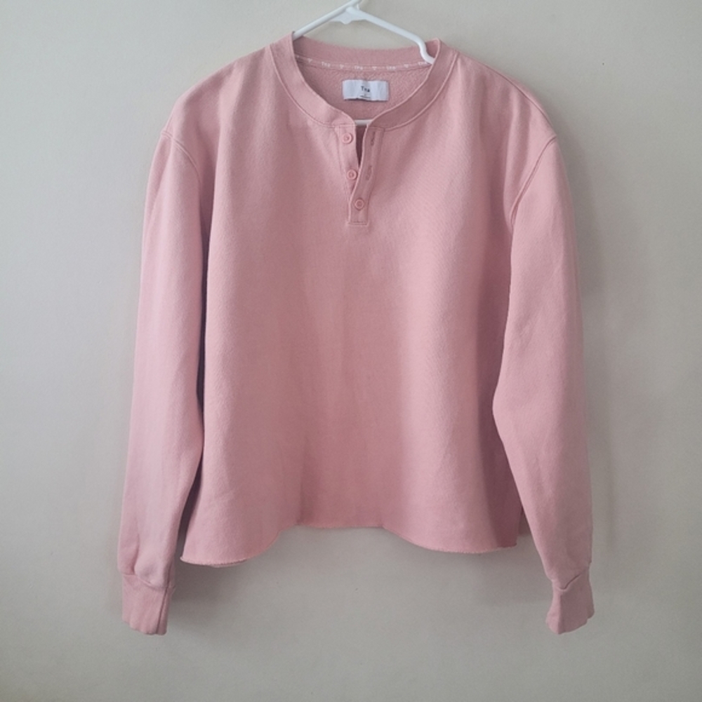 Aritzia TNA Petra sweatshirt,cropped henley, L
